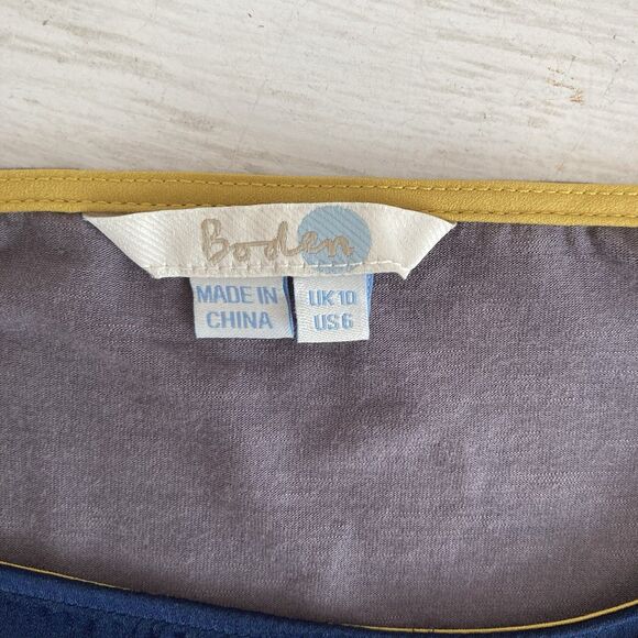 Boden Felicity Mixed Media Long Sleeve Color Block Silky Top Size 6 Artsy - Picture 8 of 9